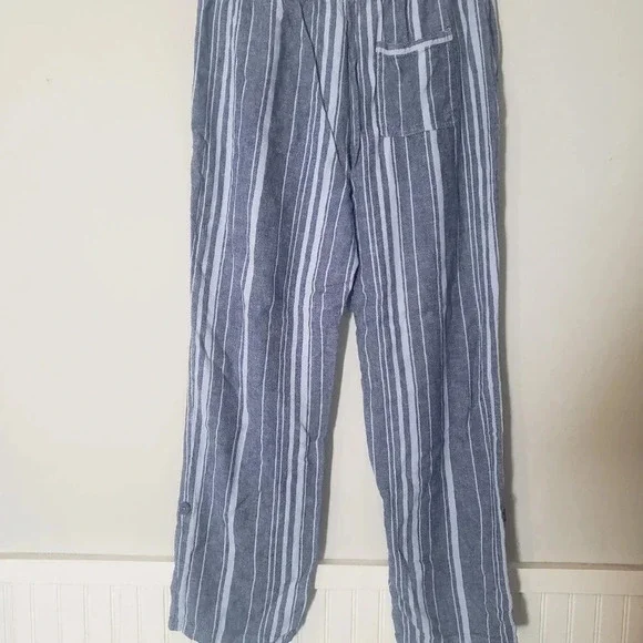Ellen Tracy Stiped Linen Pants - Picture 6 of 7